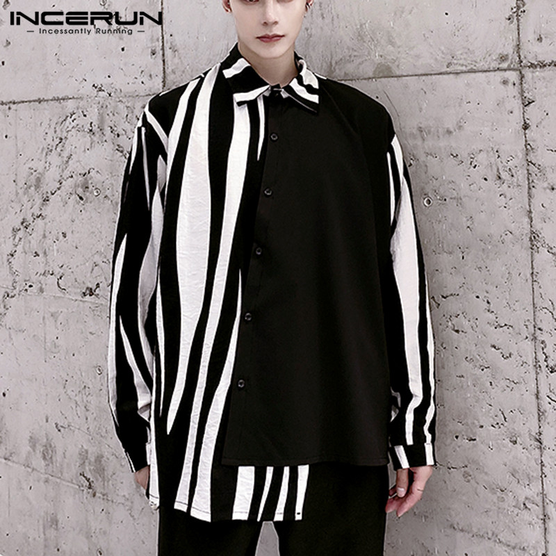 Streetwear Brand For Men - Kemeja Patchwork Bergaris Pria 2026 Atasan