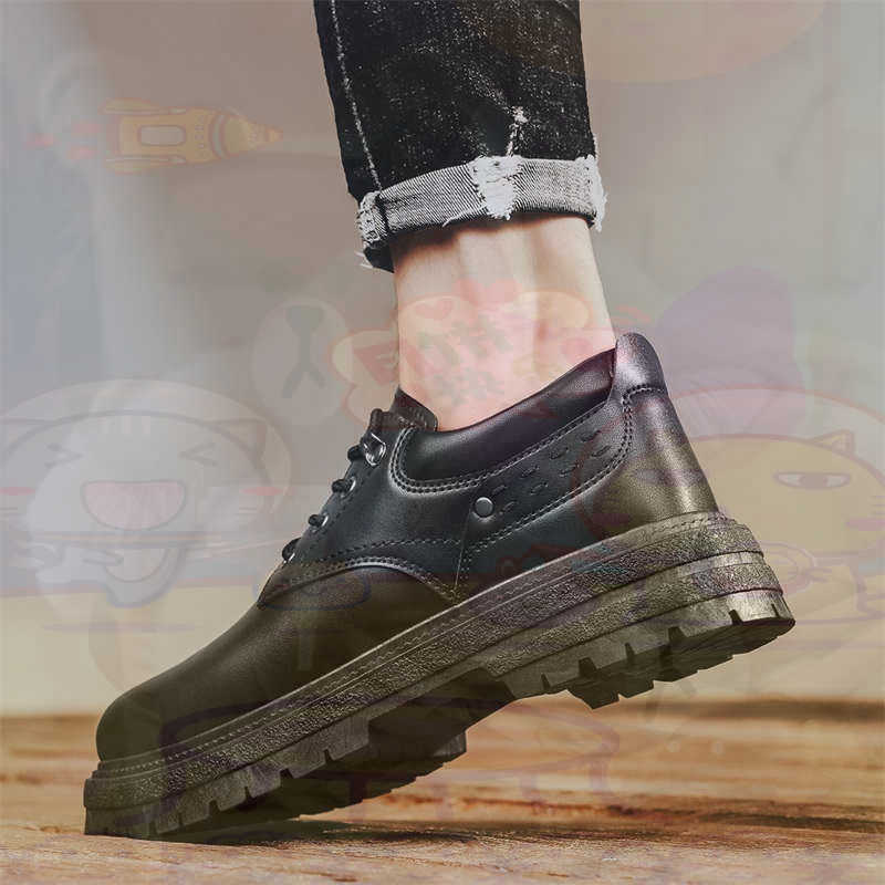 Streetwear Brand Famous - Sepatu Pria Tenis Pelatih Fashion Kulit