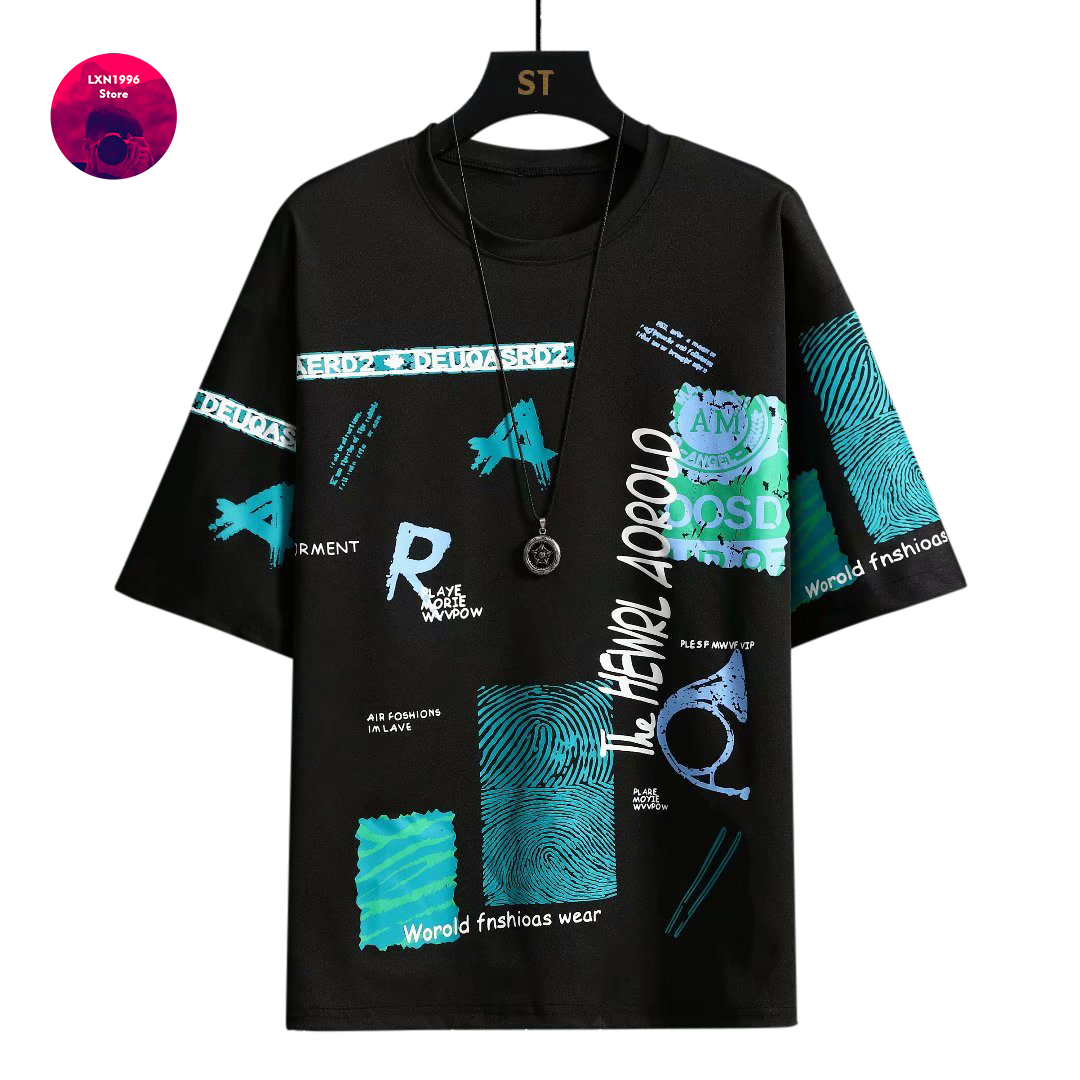 Streetwear Brand Japan - T-shirt Lengan Pendek Musim Panas Hitam