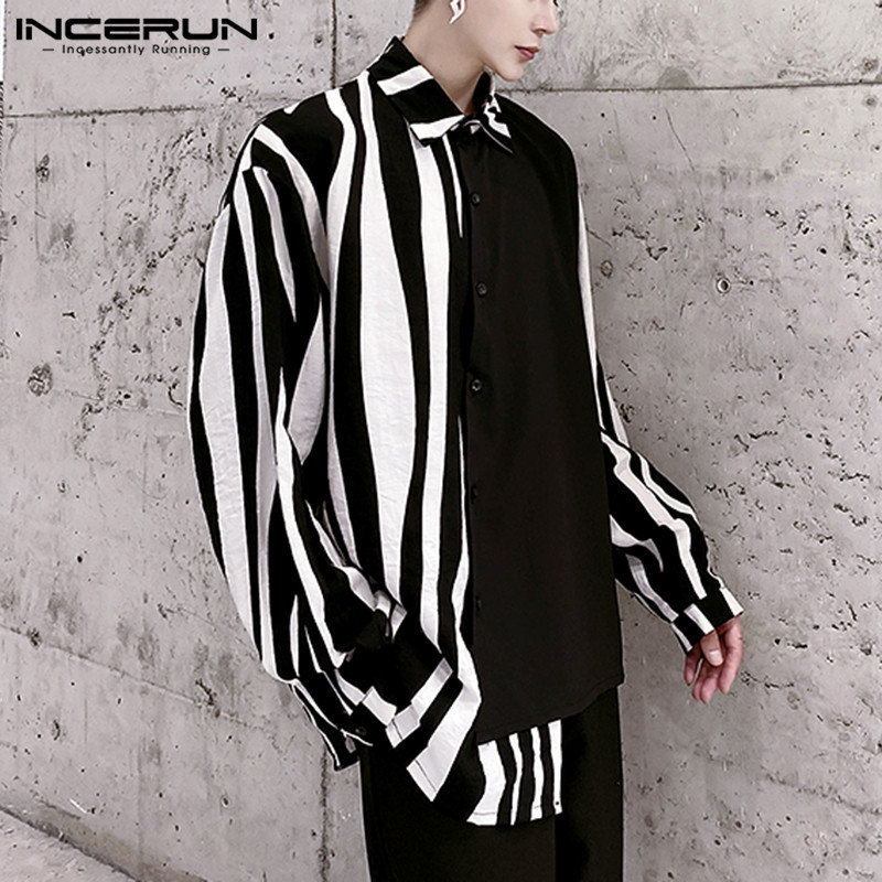 Kemeja Patchwork Bergaris Pria - Streetwear Brand For Men ulasan dan harga