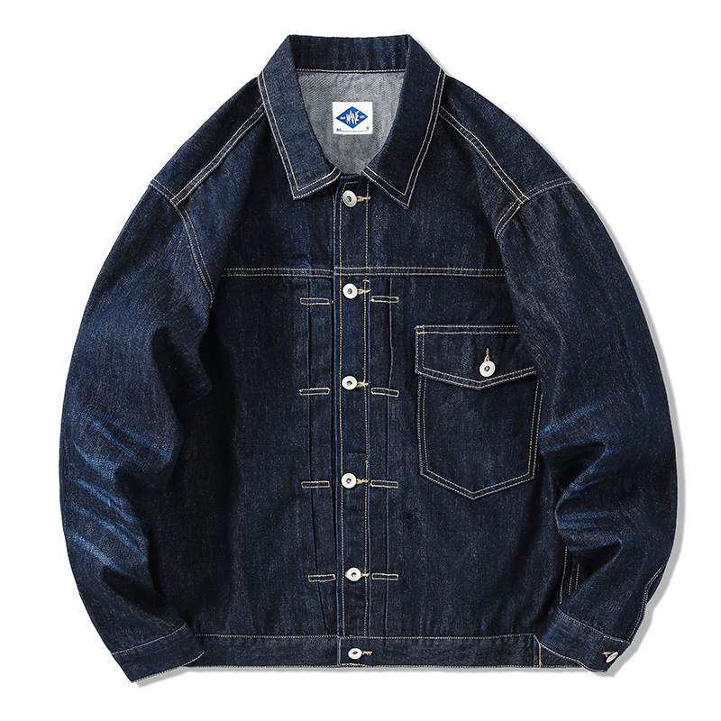 Jaket Denim Biru Tua Merek Tid - Streetwear Brand For Men ulasan dan harga